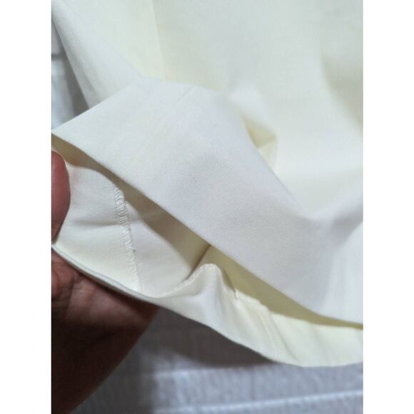 Theory Women's Off-White Zip Back Casual Formal Cotton Blend Pencil Skirt Size 8 - Picture 4 of 6